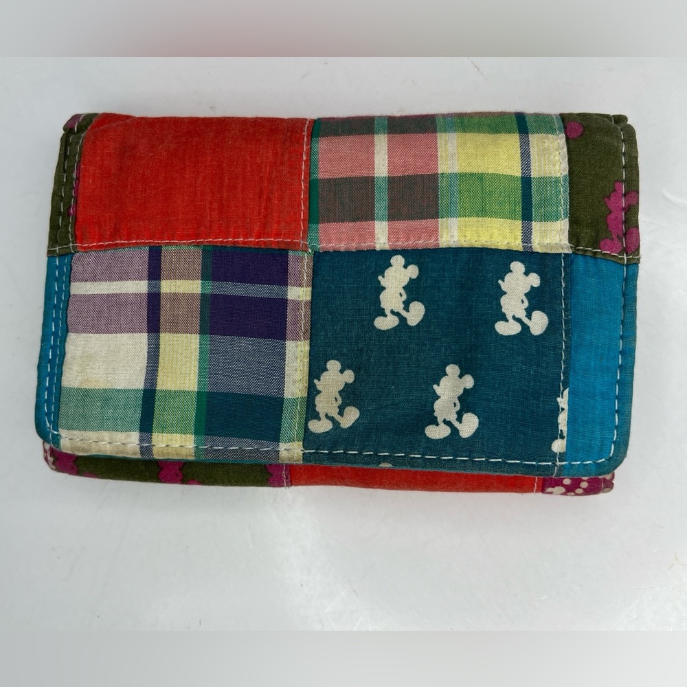 Disney Patchwork Wallet Mickey Mouse Madras Plaid… - image 7